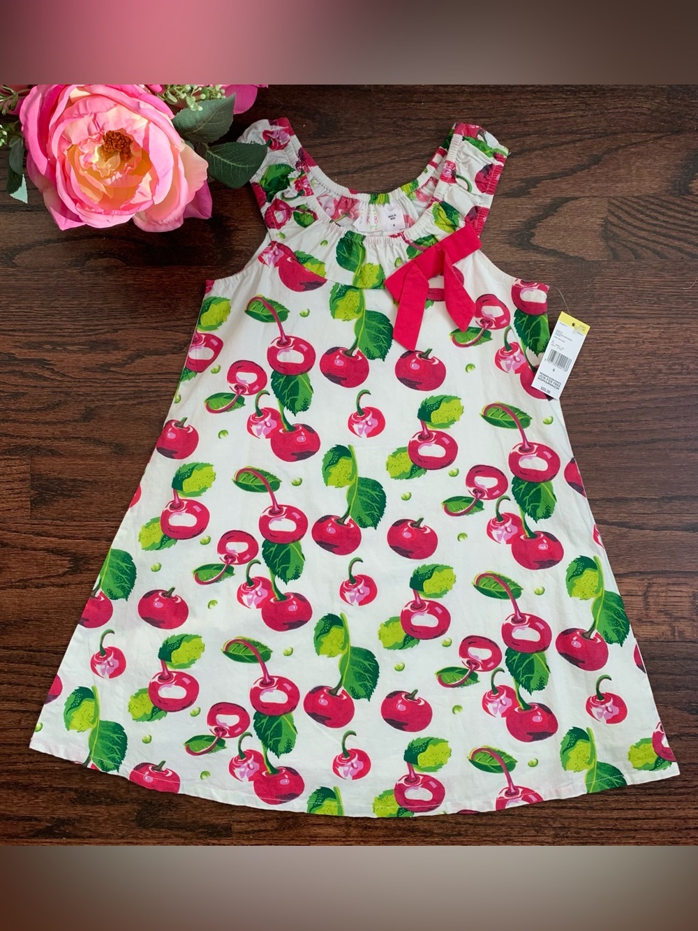 NWT CRB Girl cherry print sundress in size 6